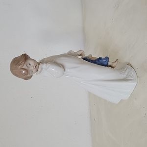 Lladro Bisque Porcelain Nao Figurine 1108 "My Rag Doll" Girl with Clown